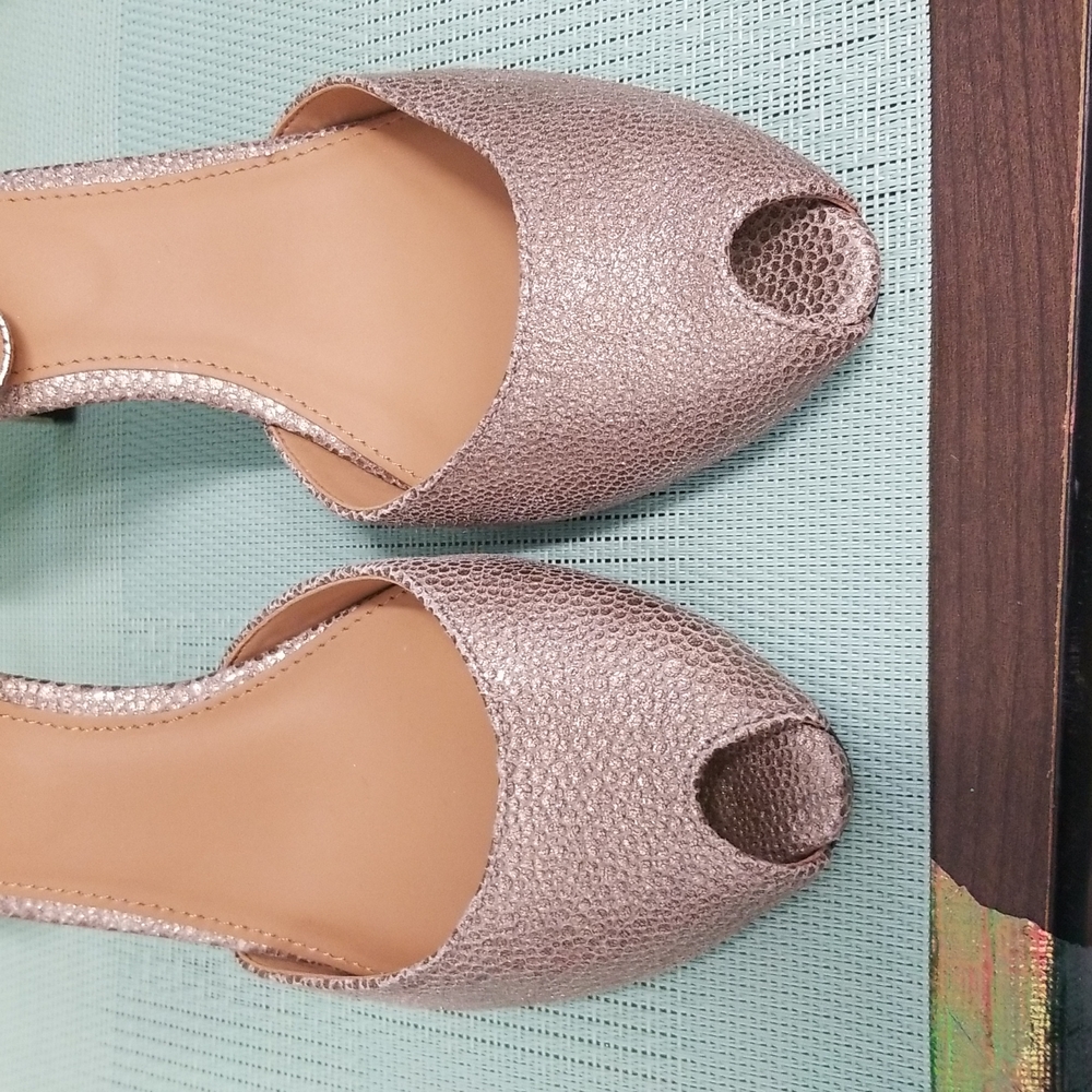 Calvin Klein Gold Peep toe with ankle strap Shoes - Picture 4 of 12